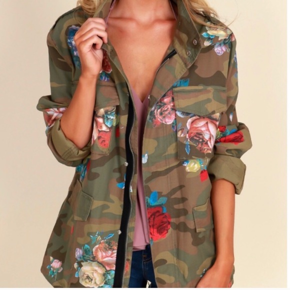 camo floral jacket